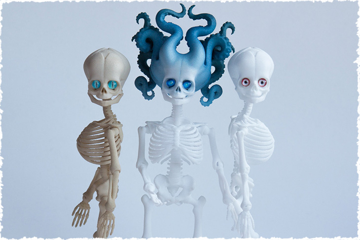 Шарнирные куклы бежевый скелет, скелет Октопус, белый скелет.