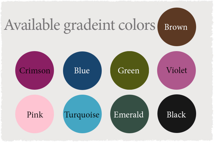 There are examples of gradient colors for jointed tarsier.