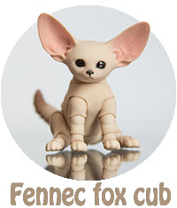 Full information about 3D printed BJD Fennec fox cub
