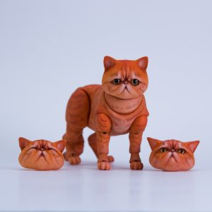 #38 BJD Peach the fat cat 5 cm (1/6), 3 heads in set